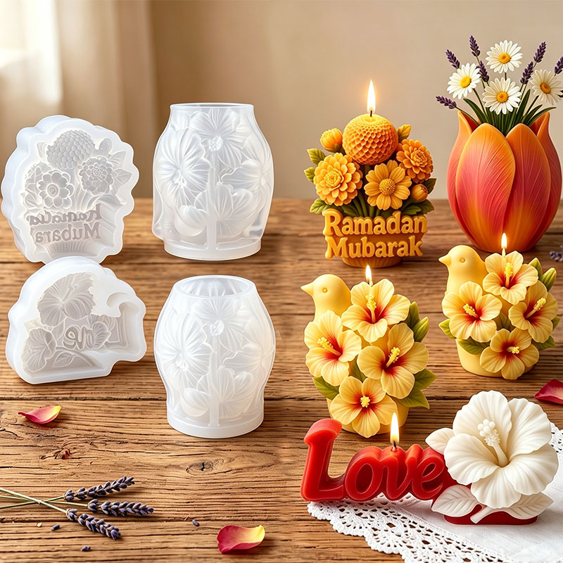 Florist Supply Vases - Stampo in Silicone 3D per Candele